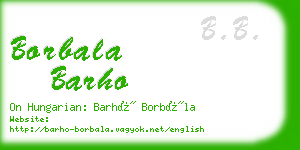 borbala barho business card